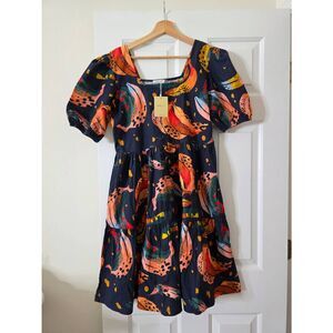 Maude vivante Banana Print Mini Dress L NWT